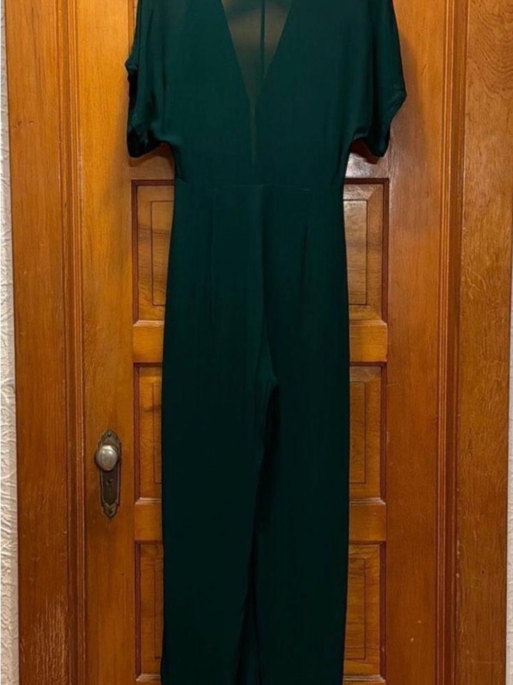 Reformation Emerald Green Wrap Jumpsuit - Picture 4 of 5